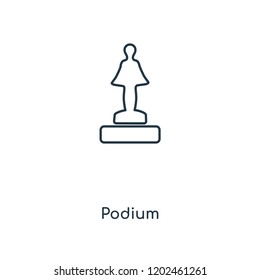 Podium concept line icon. Linear Podium concept outline symbol design. This simple element illustration can be used for web and mobile UI/UX.