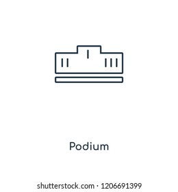 Podium concept line icon. Linear Podium concept outline symbol design. This simple element illustration can be used for web and mobile UI/UX.