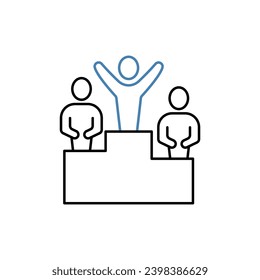 Podium concept line icon. Simple element illustration. Podium concept outline symbol design.