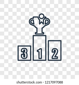 Podium concept vector linear icon isolated on transparent background, Podium concept transparency concept in outline style