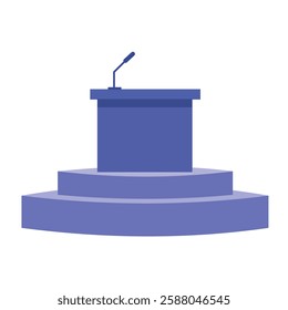 Podium conference vector illustration with white background.
