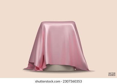 Luxury realistic pink silk satin textile Vector Image