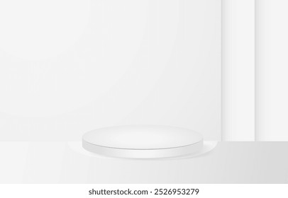 podium design with white color. room design. vector illustration