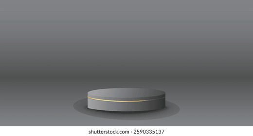 Podium display with background the same color as the podium. Modern studio, wall scene fashion, stage podium scene with for Award Ceremony. 3D rendering.