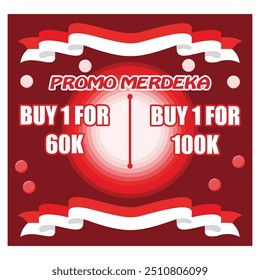 Podium display for Indonesia's independence day August 17 with red and white flag. flat vector modern illustration 