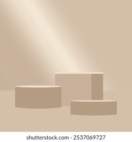 Podium display mockup of some boxes with a light on it.
