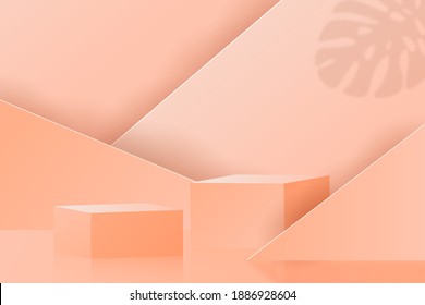 Podium Display product cosmetic banners, realistic style minimalist. Premium Vector
