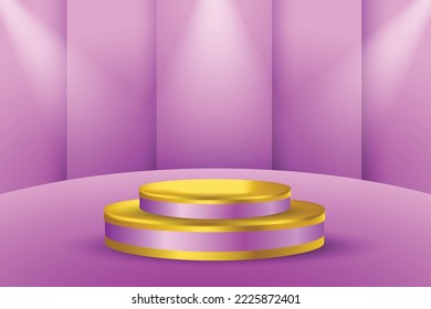 podium for display product, template design vector background with light effect