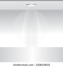 pantalla de podio con luces blancas y fondo blanco