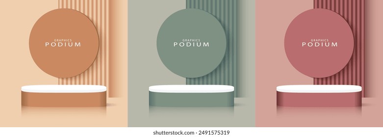 Podium displaying products and equipment Vector background for marketing Vector template