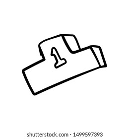 podium doodle icon vector hand drawing 