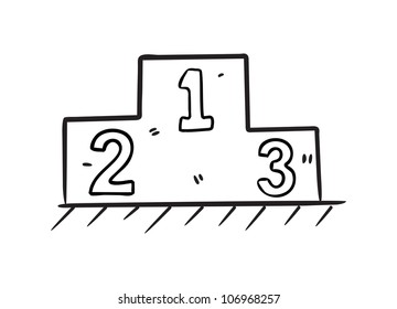 podium in doodle style