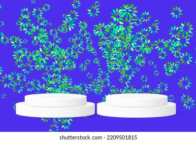 podium with double layer with flower petal for advertisement brochure template banner website cover product package design presentation vector eps.