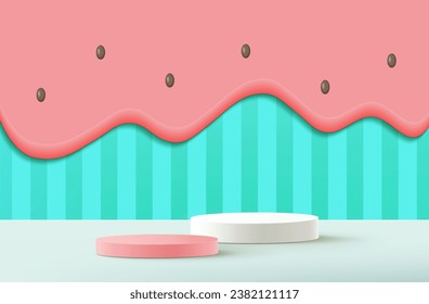 Podium empty display scene presentation product placement 3d background
