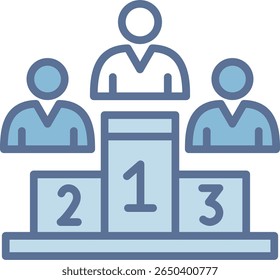 Podium Filled Blue Tone Icon