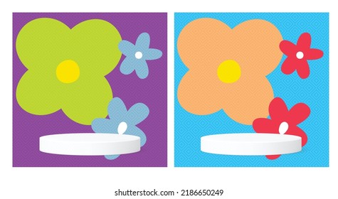 podium with floral multiple botanist theme background can be use for advertisement poster banner package and label design website cover brochure template vector eps.