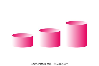 Podium geometric mockup display. Round cylinder pedestal. 3d platform product presentation stand. Abstract vector rendering shape for products display presentation. Modern pink studio room background