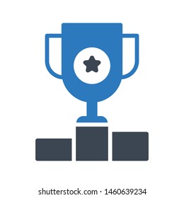 podium glyph colour vector icon
