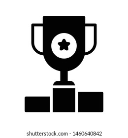 podium glyph flat vector icon