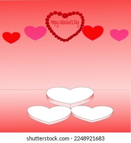 podium group in heart shape, valentine hearts background