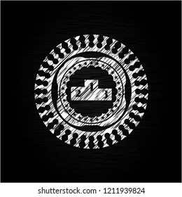 podium icon with chalkboard texture
