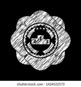 podium icon with chalkboard texture
