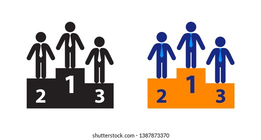 Podium Icon in Color and Black Version