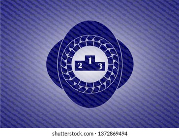 podium icon with denim texture