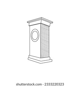 Podium icon design template, vector symbol, sign, outline illustration.