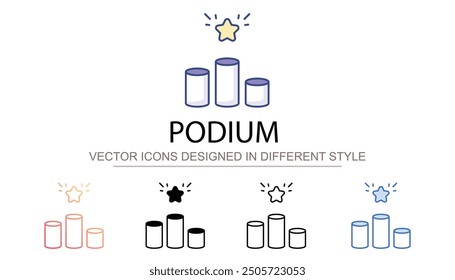 Podiumsymbol-Design mit weißem Hintergrund, Stockgrafik