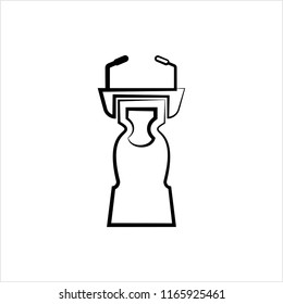 Podium Icon, Dias Icon, Tribune Icon Vector Art Illustration