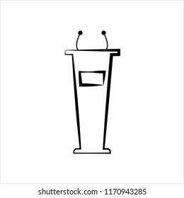 Podium Icon, Dias Icon, Tribune Icon Vector Art Illustration