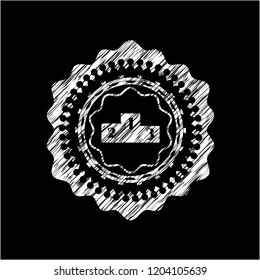 podium icon drawn chalk emblem, retro style, chalk or chalkboard texture