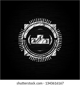 podium icon drawn chalk emblem, retro style, chalk or chalkboard texture