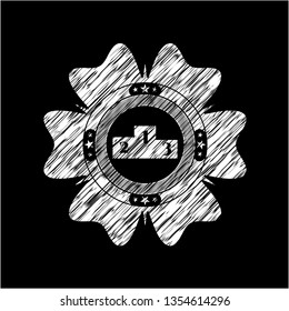 podium icon drawn on a chalkboard