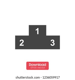 Podium icon flat. Black pictogram on white background. Vector illustration symbol and bonus button