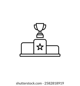 Podium icon Flat isolated outline sign