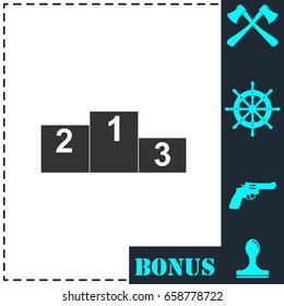 Podium icon flat. Simple vector symbol and bonus icon