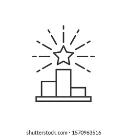 Podium icon in flat style. Pedestal vector illustration on white isolated background. Award business concept.