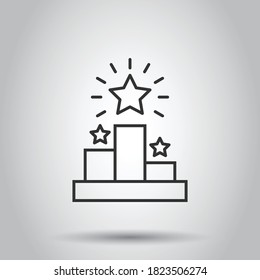 Podium icon in flat style. Pedestal vector illustration on white isolated background. Award business concept.