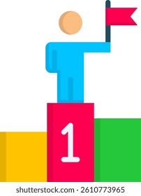 Podium Icon Flat Vector Illustration