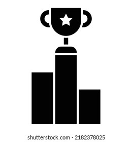 Podium icon, full black. Suitable for content design, poster, banner, or video editing needs