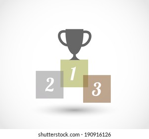 Podium icon with goblet vector