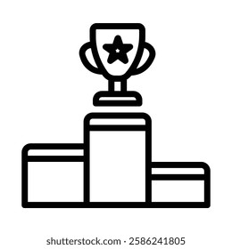 Podium icon illustration in line style. Perfect for website mobile app presentation. Suitable for any user interface and user experience