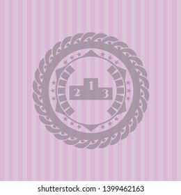 podium icon inside badge with pink background