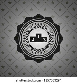 podium icon inside black badge