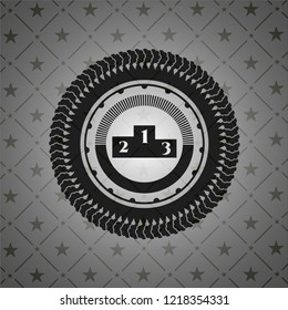 podium icon inside black badge
