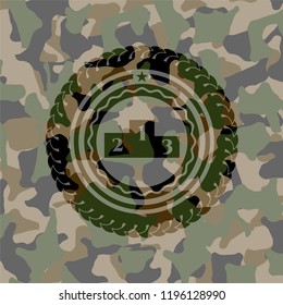 podium icon inside camouflage texture