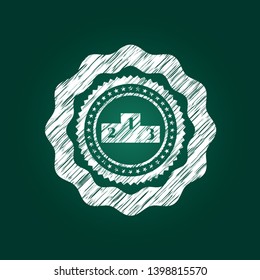 podium icon inside chalk emblem
