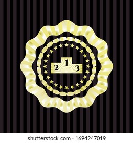 podium icon inside gold shiny emblem